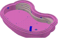 Трехмерная визуализация частного переливного бассейна с гидромассажем